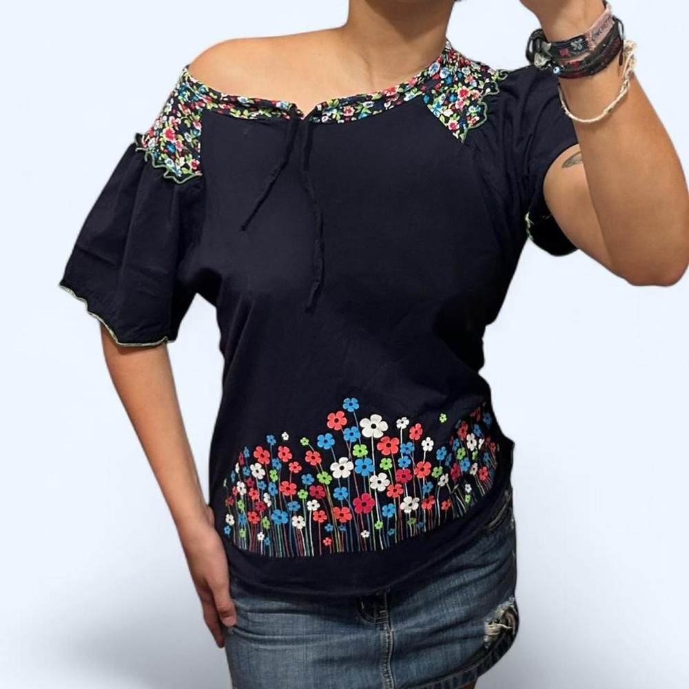 Y2K Floral Milkmaid Babydoll Top!